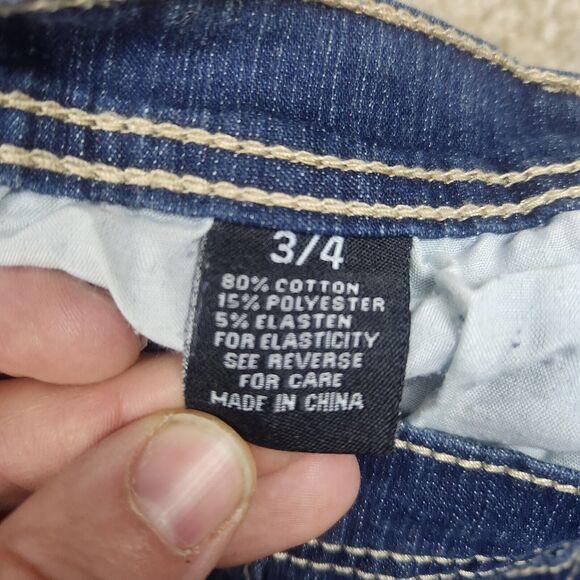 V17 Women's Size 3 4 Blue Skinny Dark Wash Cotton Blend Stretch Denim Jeans A697 - Picture 3 of 10